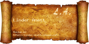 Linder Anett névjegykártya
